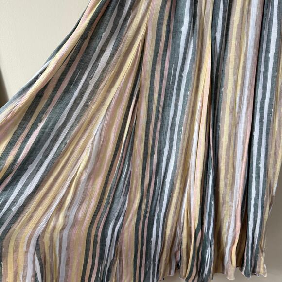 new directions Pastel Yellow, Sage Green Pink Gauze Godet Maxi Skirt XL READ - Picture 4 of 10